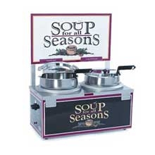 Nemco Food Equipment Twin Well Single Thermostat No Header Soup Merchandiser, 25.125 x 14.625 x 11 inch.