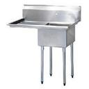 Aero 18 Gauge 304 Stainless One Compartment NSF Sink, 23.5 x 41.5 x 24 inch.