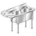 Aero 18 Gauge 304 Stainless Two Compartment NSF Sink, 23.4 x 60 x 24 inch.