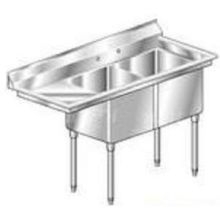 Aero 18 Gauge 304 Stainless Two Compartment NSF Sink, 23.4 x 60 x 24 inch.