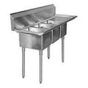 Aero 18 Gauge 304 Stainless Three Compartment NSF Sink, 23.5 x 73.5 x 24 inch.