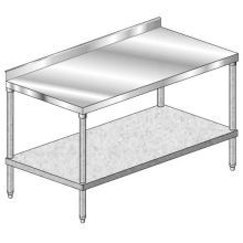 Aero 18 Gauge 304 Stainless Work Table With Adjustable Galvanized Undershelf And 2 1/4 Inch Backsplash, 24 X 24 X 35 Inch