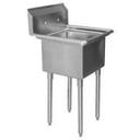 Aero 16 Gauge 430 Stainless One Compartment NSF Sink with 8.75 inch Backsplash, 27.5 x 27 x 26 inch.