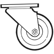 Channel Manufacturing Polyurethane Swivel Plate Replacement Caster Only, 4 x 1 1/4 inch Wheel.