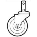 Channel Manufacturing Rubber Swivel Replacement Caster Square Stem Only, 5 x 1 1/4 inch Wheel.