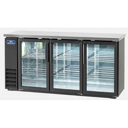 Arctic Air Back Bar Refrigerator with Three Glass Door, 72 inch.