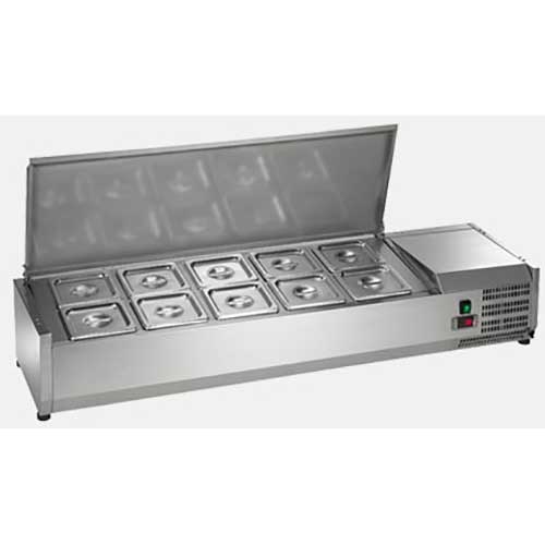 Arctic Air Refrigerated Ten Pan Counter-Top Food Prep Unit, 55 inch.