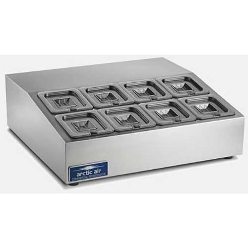 Arctic Air Refrigerated 8 Pan Compact Counter-Top Food Prep Unit, 28 inch.