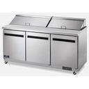 Arctic Air Three Door Sandwich/Salad Prep Table, 72 inch.