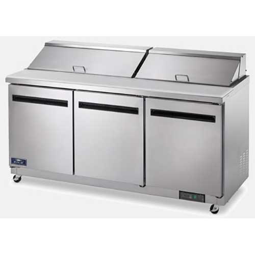 Arctic Air Three Door Sandwich/Salad Prep Table, 72 inch.