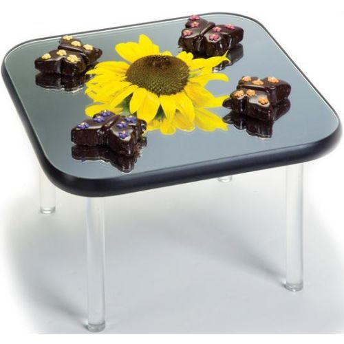Lakeside Geneva Stacking Tired Square Display Mirror Tray, 12 X 12 Inch