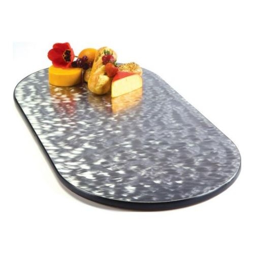 Lakeside Geneva Oval Rimless Swirled Display Tray, 18 x 36 inch Overall Size.