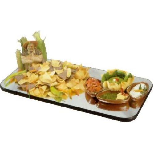 Lakeside Geneva Rectangular Display Mirror Tray, 12 X 24 Inch Overall Size
