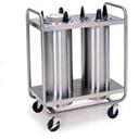 Lakeside Stainless Steel 2 Stack Non Heated Regular Open Tubular Frame Plate Dispenser - 9 1/4 to 10 1/8 inch Accommodate Plate Size.