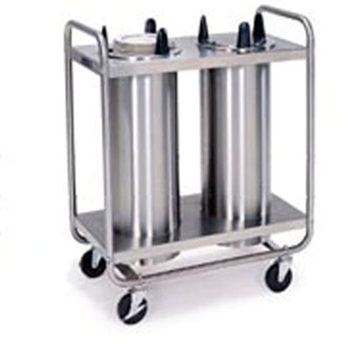 Lakeside Stainless Steel 2 Stack Non Heated Regular Open Tubular Frame Plate Dispenser - 10 1/4 to 12 1/4 inch Accommodate Plate Size.