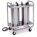 Lakeside Stainless Steel 2 Stack Heated Regular Open Tubular Frame Plate Dispenser - 6 5/8 to 7 1/4 inch Accommodate Plate Size.