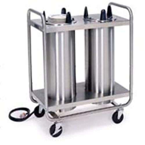 Lakeside Stainless Steel 2 Stack Heated Regular Open Tubular Frame Plate Dispenser, 5 7/8 To 6 1/2 Inch Accommodate Plate Size