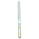 Alegacy Goldcrest Stainless Steel Wave Cut Slicer Knife - Gold Trim, 13 1/2 inch.