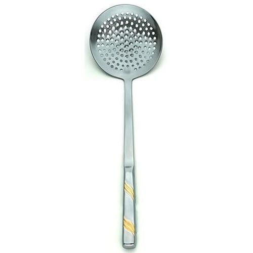 Alegacy Goldcrest Stainless Steel Skimmer - Gold Trim, 14 1/4 inch.