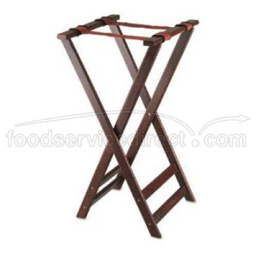 Alegacy Dark Mahogany Wooden Tray Stand With Rubber Ring, 16 1/4 X 32 1/2 Inch