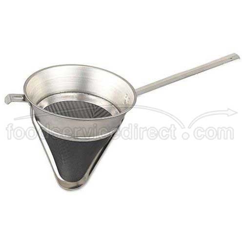 Alegacy Tin Plated Extra Fine Mesh Reinforced Wire Bouillon Strainer, 8 inch Bowl Diameter.