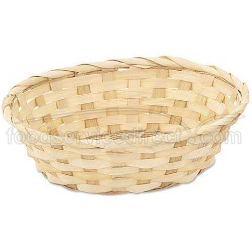 Alegacy Natural Oval Bamboo Bread Basket, 9 x 6 3/4 x 2 1/2 inch -- 12 per case.