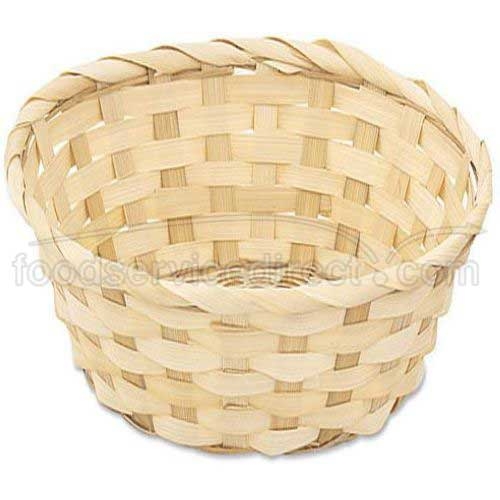 Alegacy Natural Round Bamboo Bread Basket, 8 x 2 1/2 inch -- 12 per case.