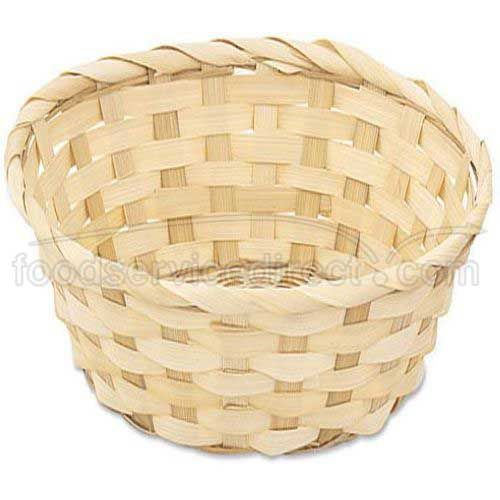 Alegacy Natural Round Bamboo Bread Basket, 8 X 2 1/2 Inch -- 12 Per Case