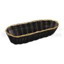 Alegacy Black Vinyl Cracker Basket with Gold Rim, 9 3 1/2 x 2 inch -- 12 per case.