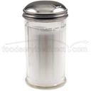 Alegacy Clear Plastic Fluted Sugar Pourer with Side Spout Stainless Steel Top, 12 Ounce -- 12 per case.