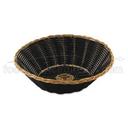 Alegacy Black Vinyl Round Basket with Gold Rim , 8 1/4 x 2 3/4 inch -- 12 per case.