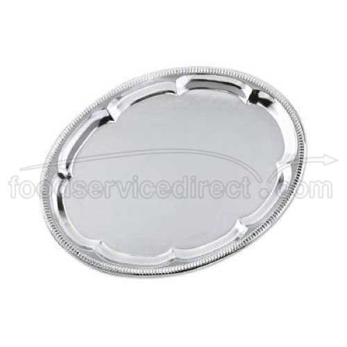 Alegacy Stainless Steel Oval Plain Trim Cater Tray, 18 x 13 1/2 inch.
