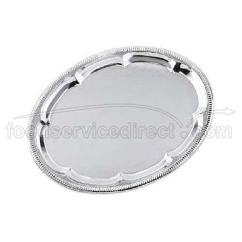 Alegacy Stainless Steel Oval Plain Trim Cater Tray, 18 X 13 1/2 Inch