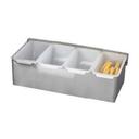 Alegacy Stainless Steel 4 Compartment Bar Caddy, 11 7/8 x 5 1/2 x 3 1/2 inch.