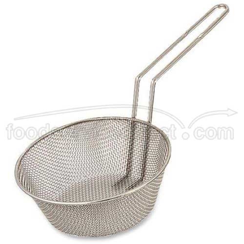 Alegacy Nickel Plated Fine Mesh Culinary Basket, 12 inch Diameter.