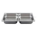 Alegacy 18/8 Stainless Steel Full Size Divided Pan, 20 3/4 x 12 3/4 x 2 1/2 inch.