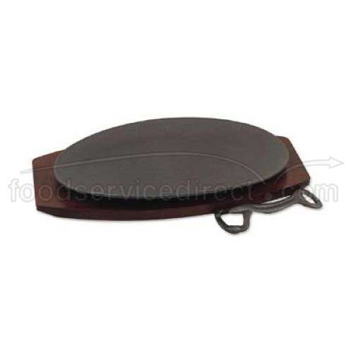 Alegacy Cast Iron Platter and Wood Underliner Set, 7 1/4 x 10 3/4 inch Platter -- 1 set.