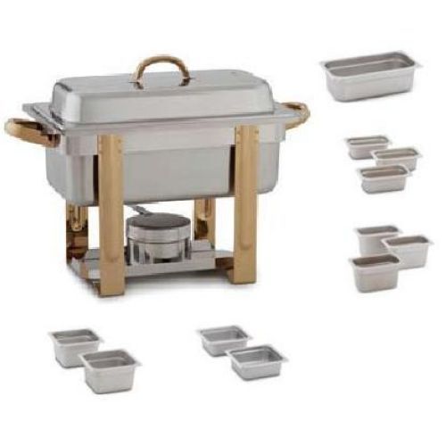 Alegacy The Original Six In One Lightweight Portable Gold Accented Chafer, 1/3 X 2 Inch