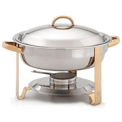 Alegacy Gold Accented Round Chafer, 4 Quart