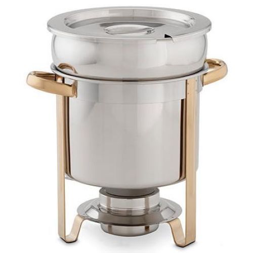 Alegacy Gold Accented Stainless Steel Soup Station Chafer, 7 Quart