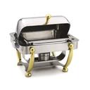 Alegacy Electric Savoir Half Size Dome Cover Electric Chafer with Brass Leg, 17 x 15 1/8 x 15 5/8 inch.