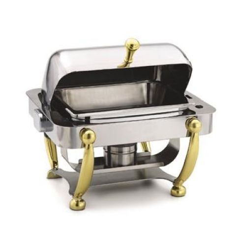 Alegacy Electric Savoir Half Size Dome Cover Electric Chafer with Brass Leg, 17 x 15 1/8 x 15 5/8 inch.