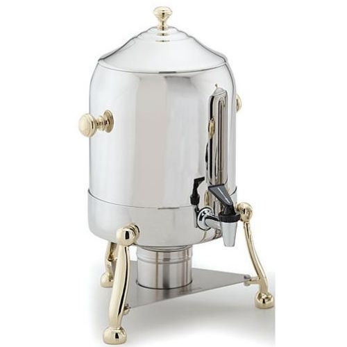 Alegacy Stainless Steel Coffee Urn with Brass Trim, 12.6 Quart.