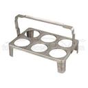 Alegacy Stainless Steel Flatware Basket - 6 Hole, 14 11/16 x 9 3/16 x 4 inch.