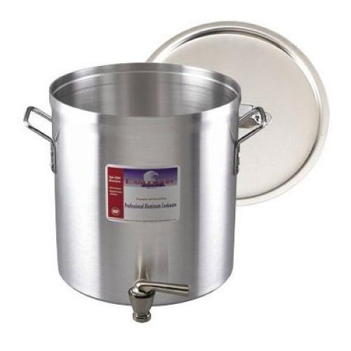 Alegacy Eagleware 8 Gauge Aluminum Stock Pot with Faucet and Cover, 40 Quart.