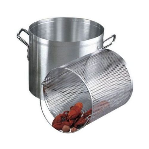 Alegacy Eagleware Professional Aluminum Stock Pot with Lid and Basket, 80 Quart.