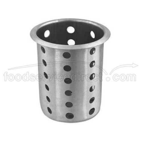 Alegacy Stainless Steel Perforated Flatware Cylinder, 5 1/2 X 4 1/2 X 4 1/2 Inch