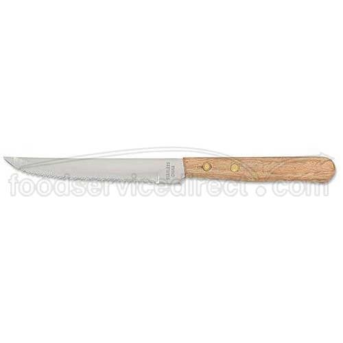 Alegacy Hollow Ground Steak Knife with Hardwood Handle, 4 3/4 inch Blade Length -- 12 per case.