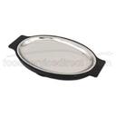 Alegacy Stainless Steel Oval Platter with Bakelite Under Liner Set, 11 5/8 x 7 3/4 inch -- 1 set.