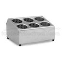 Alegacy Satin Finish 6 Hole Counter Top Dispenser, 8 3/8 inch Back Height.